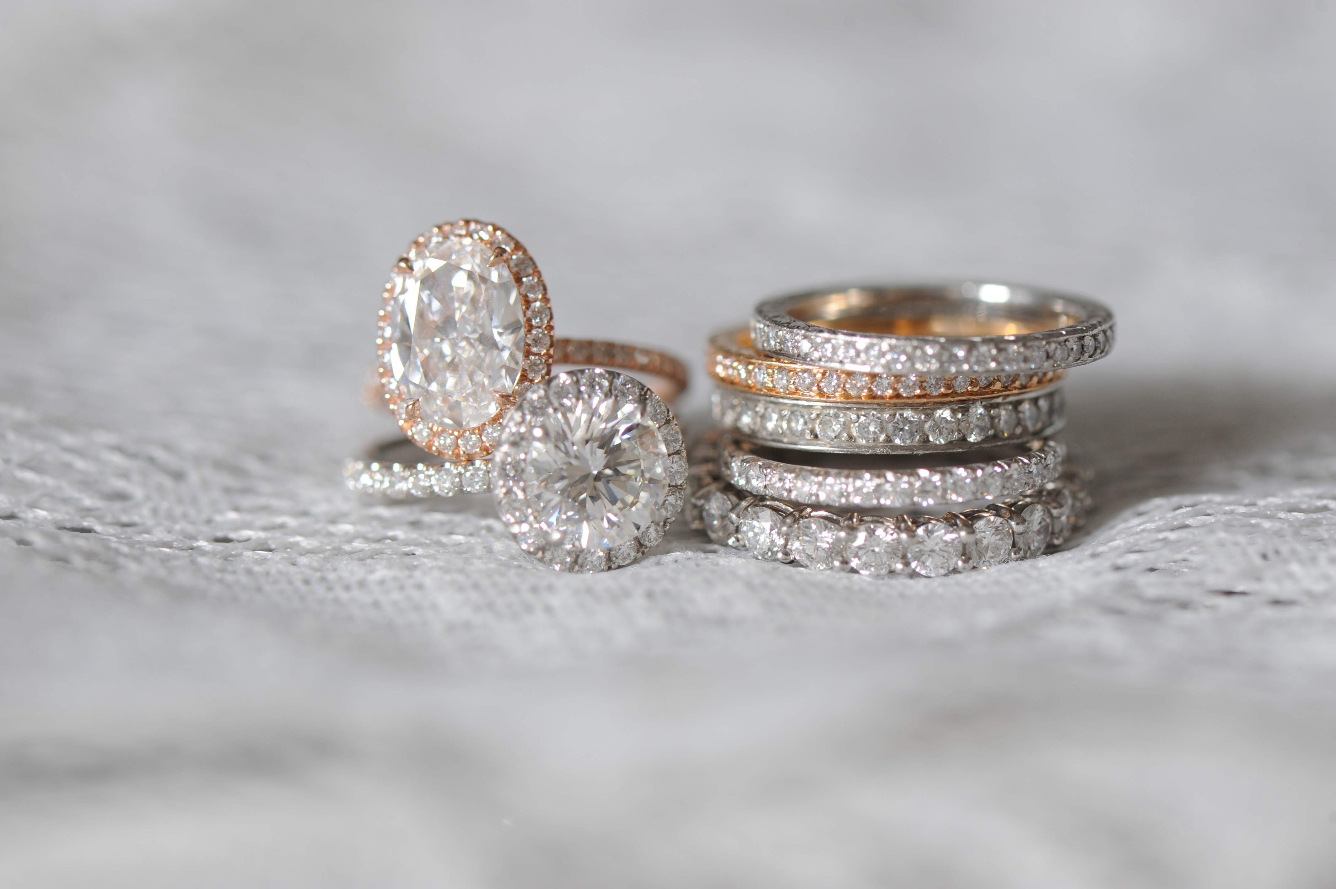 Diamond Halo Engagement Rings and eternity bands